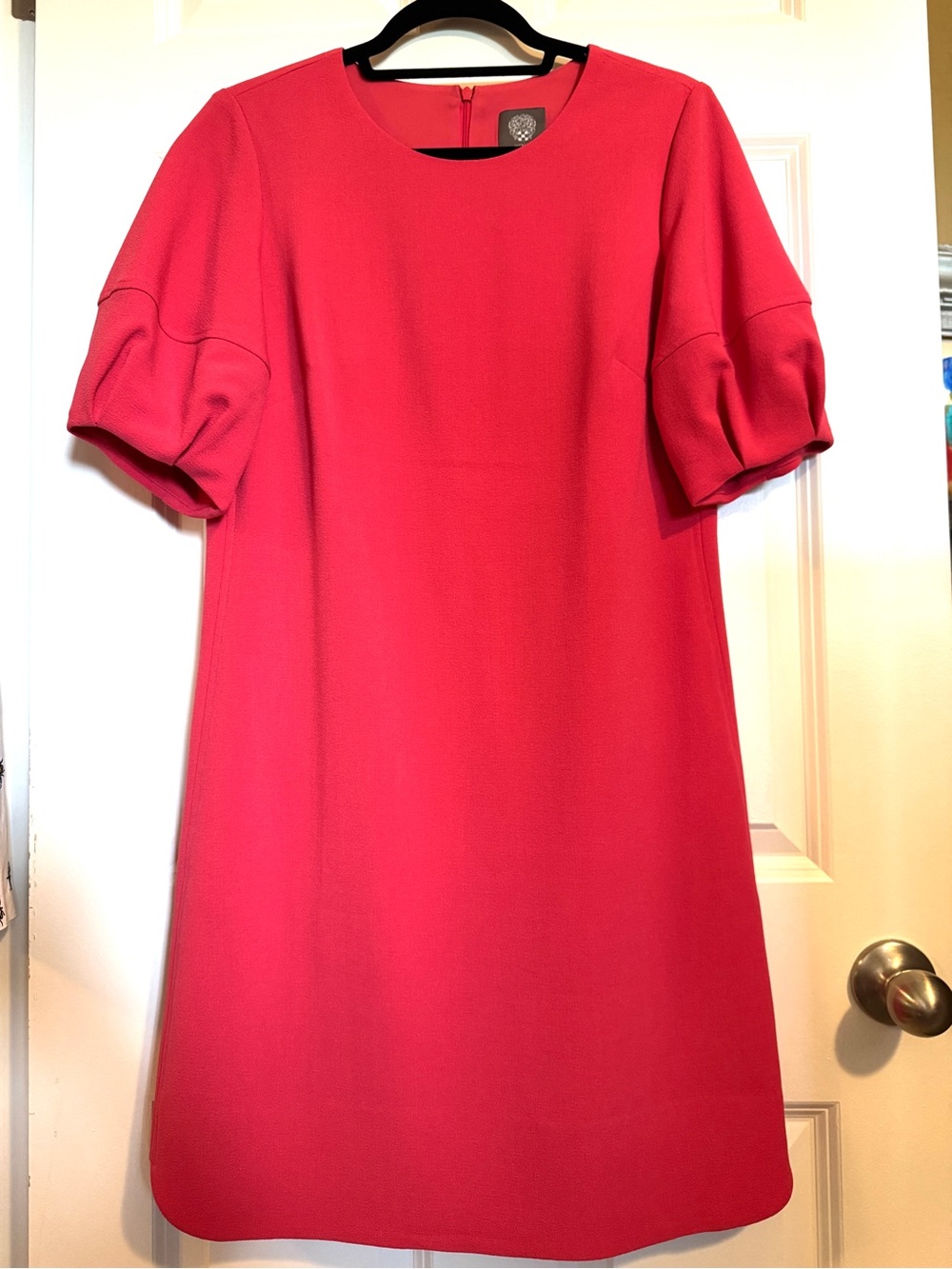 Bright Pink Short Sleeve Shift Dress